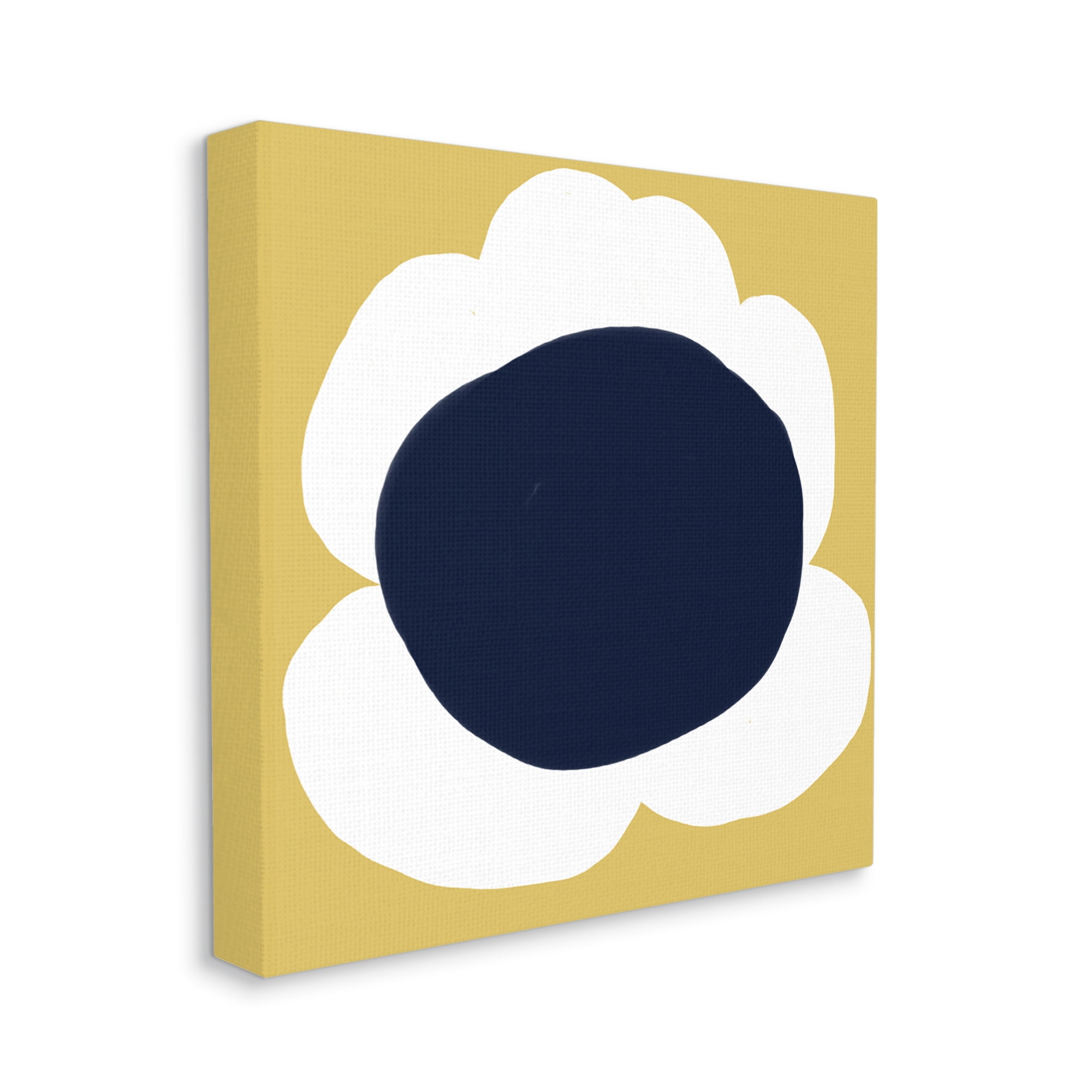 Stupell Industries Modern Flower on Yellow Botanical & Floral Painting Gallery Wrapped Canvas Print Wall Art, 36 x 36