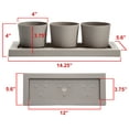 thumbnail image 4 of Bloem Trio Flight 3 Planter Pots W/ Saucer Tray 14 x 4 Plastic Rectangle Charcoal Gray, 4 of 10