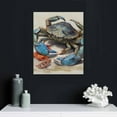 thumbnail image 4 of Nautical Wall Decor Beach Crab Canvas Wall Art, Warm Ocean Beach Theme Wall Decorations for Living Room Bathroom Bedroom Kitchen Restaurant Coastal Home Decor Yellow 16x20, 4 of 4