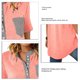 thumbnail image 4 of Blusa de manga corta para mujer, informal, con botones y bolsillo de parche para trabajo de oficina, 4 of 5