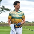 thumbnail image 3 of KLL Polo de Golf à Manches Courtes pour Hommes, Imprimé Tournesol, Style Vélo, Mode Été, TG, 3 of 6