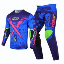Willbros Offroad Motocross Dirt Bike Jersey Pants Combo Package MX Gear Set Riding Unisex Racewear Purple (Jersey Adult XXL/Pants W38)