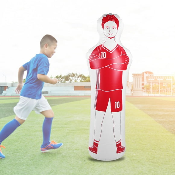 Inflatable Football Training, Tumbler Soccer 0.35m PVC Torwart Training Equipment Dummy Dummies Boxing Punching Bag 40x160cmBlue