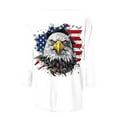 thumbnail image 5 of Aloohaidyvio American Flag T Shirt Women 4th of July Shirts Raglan 3/4 Sleeve Patriotic Tee Tops, 5 of 5