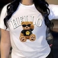 thumbnail image 3 of Camiseta de manga corta y cuello redondo para mujer con estampado de oso para uso casual en primavera y verano Color Blanco Talla Mediana Marca Emil SaEs, 3 of 4