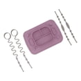 thumbnail image 3 of Mantel individual de silicona con ventosa y 4 ataduras para juguetes, apto para lavavajillas, plato dividido para bebés y niños pequeños, morado, 3 of 14