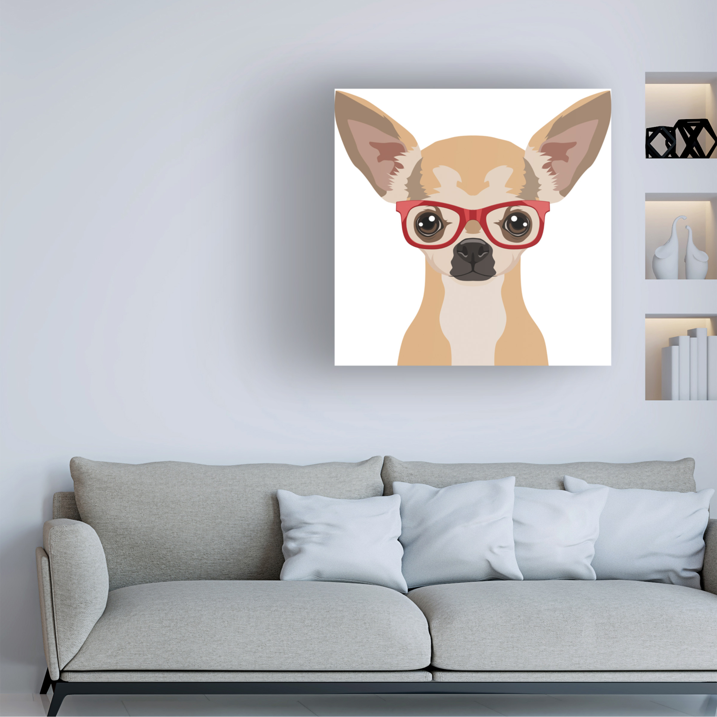 Furbaby Affiliates 'Chihuahua Wearing Hipster Glasses' Canvas Art