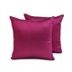 thumbnail image 1 of Fundas de almohada lisas HomeCentric en color magenta (paquete de 2), 65 x 65 cm (26 x 26 pulgadas), fundas de almohada europeas, fundas de almohada decorativas de seda artística lisas y lisas,, 1 of 5