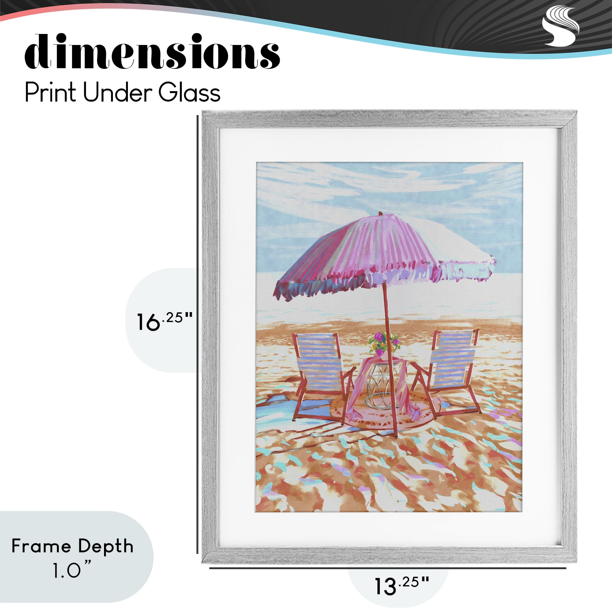 Stupell Industries Seaside Summer Picnic For Two Gray Framed Print Under Glass, design by Ziwei Li