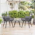 thumbnail image 5 of Patio Furniture Set, Betcozy3 Pieces Outdoor Chairs Set with Glass Coffee Table for Garden, Bistro, Porch, Balcony, Backyard, 5 of 7