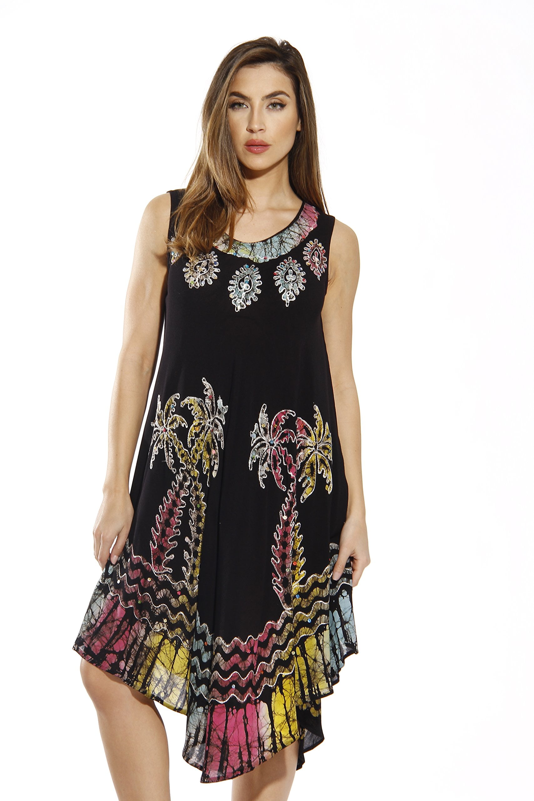 Riviera Sun Dress / Dresses for Women (Black Multi 1, 2X) - Walmart.com