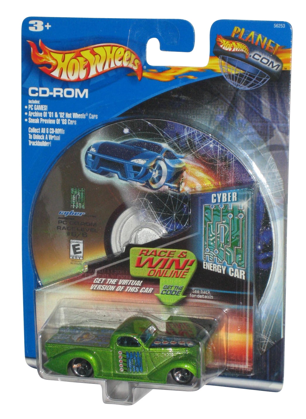 Hot Wheels Cyber Green Energy Toy Truck Car w/ PC Game CD-Rom - Walmart.com