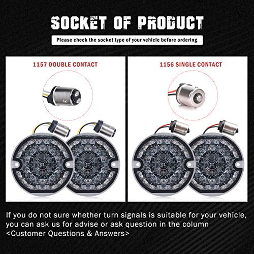 3-1/4 Inch Front led Turn Signal Flat Smoke Lens 1157 Base Amber Lamp for Harley Motorcycle Road Glide Road King Softail Ultra Classic Ultra Limited Electra Glide 3-1/4 Inch Front led Turn Signal Flat Smoke Lens 1157 Base Amber Lamp for Harley Motorcycle Road Glide Road King Softail Ultra Classic Ultra Limited Electra Glide