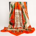 thumbnail image 1 of Bufanda de seda versátil para mujer, chal grande con estampado Floral, estolas cuadradas, bandana de marca de lujo, silenciador, 90x90cm qiuyongming unisex, 1 of 2