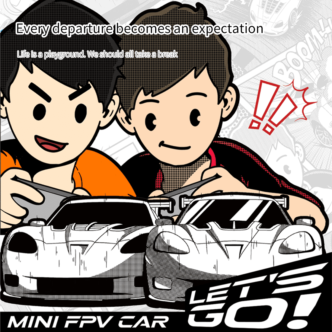 MC011 1/43 Scale RC Drift Car with Live Camera, 2.4G Smartphone Controlled FPV RC Racing Car with LED Lights, Immersive Wireless FPV Toy for Teens & Adults