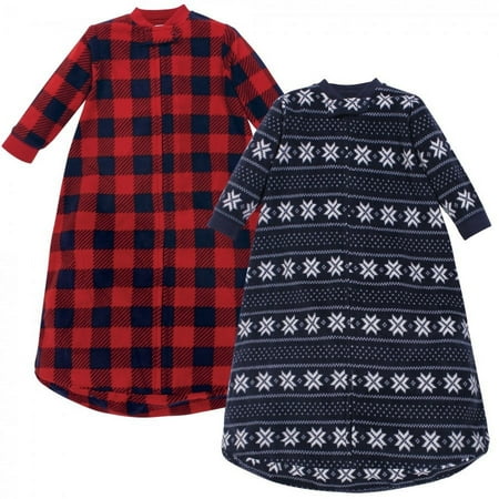 UPC: 0660168591002 | Hudson Baby Infant Boy Long-Sleeve Fleece Sleeping Bag Sweater Plaid 0-9 Months