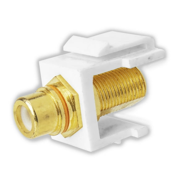 Skywalker Brand — Keystone F Female to RCA Female Connector Insert (Yellow Band | White)