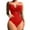 Red, variant on Duoif Women's Swimsuit Bikini Solid Color Stripes Conjoined Swimsuit High Waist Swimsuit Beach Suit Womens Swimsuits Tummy Control Swimsuits for Women Black L