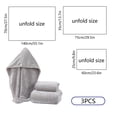 thumbnail image 3 of Xihbxyly Juego de Toallas de Baño Extragrandes, Toalla de Microfibra Supersuave, Toalla Absorbente, Gorro de Ducha de 3 Piezas, para Hotel, Gimnasio, Playa, Spa, Secado Rápido, 140 X 70 Cm, 3 of 6