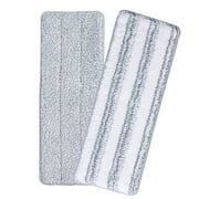 Oshang Flat Mop Head Refill 2 Pack - White and Grey - Replacement Mop Pads, Microfiber Cleaning Pads for Oshang Flat Mop and bucket