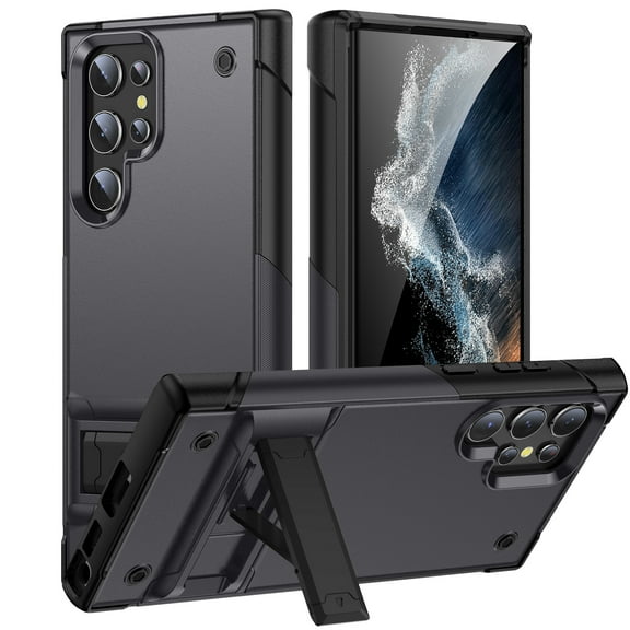 Jiahe Cover for Samsung Galaxy A33 5G, Rugged Shockproof Hard PC Case,With Built-in Foldable Invisible Kickstand Heavy Duty Case Cover, gray