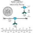 thumbnail image 4 of Body Candy Industrial Barbell Womens 14G Stainless Steel Helix Cartilage Earring Heart Flower Dangle Mens 1 1/2", 4 of 8