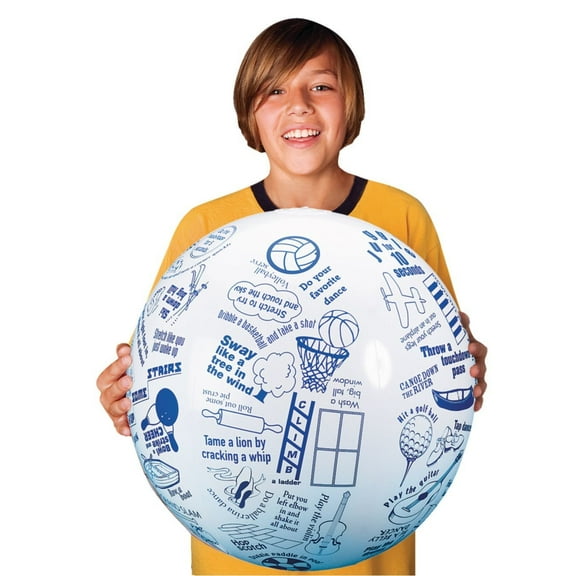 S&S Worldwide Toss 'n Talk-About Movement Ball. Beach Ball Style Ball, 24" Flat Diameter. Printed with Instructions for 80 Range of Motion and Simple Movement Activity.