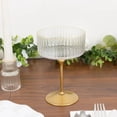 thumbnail image 5 of 24 Ribbed Clear Gold 10 oz Premium Disposable Plastic Coupe Champagne Glasses with Detachable Stem, 5 of 6