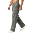 thumbnail image 4 of LONKITO Mens Pants with Pockets Relaxed Fit Cotton Bland Trousers Lightweight Casual Summer Beach Pants, 4 of 8