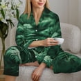 thumbnail image 6 of Pajamas for Women Set - Ferns Leave Green Foliage Comfy Long Sleeve Button Up Pajama Sets for Women 2 Piece, Soft Sleepwear Nightwear Pjs Lounge Sets for Women with Pockets, 6 of 6