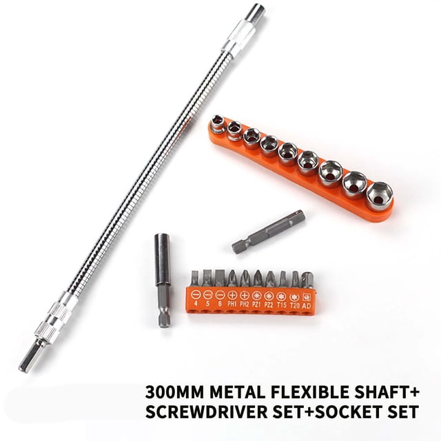 Fiudx Broca de Extensión de Vástago Hexagonal, Eje Flexible de 360 Grados, Kit de Extensión de Taladro Universal, Metal Resistente a La Oxidación, Fácil Acceso a Espacios Reducidos, para Reparaciones