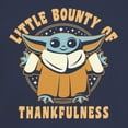 thumbnail image 2 of Junior's Star Wars: The Mandalorian Grogu Little Bounty of Thankfulness Graphic Tee Navy Blue Small, 2 of 3