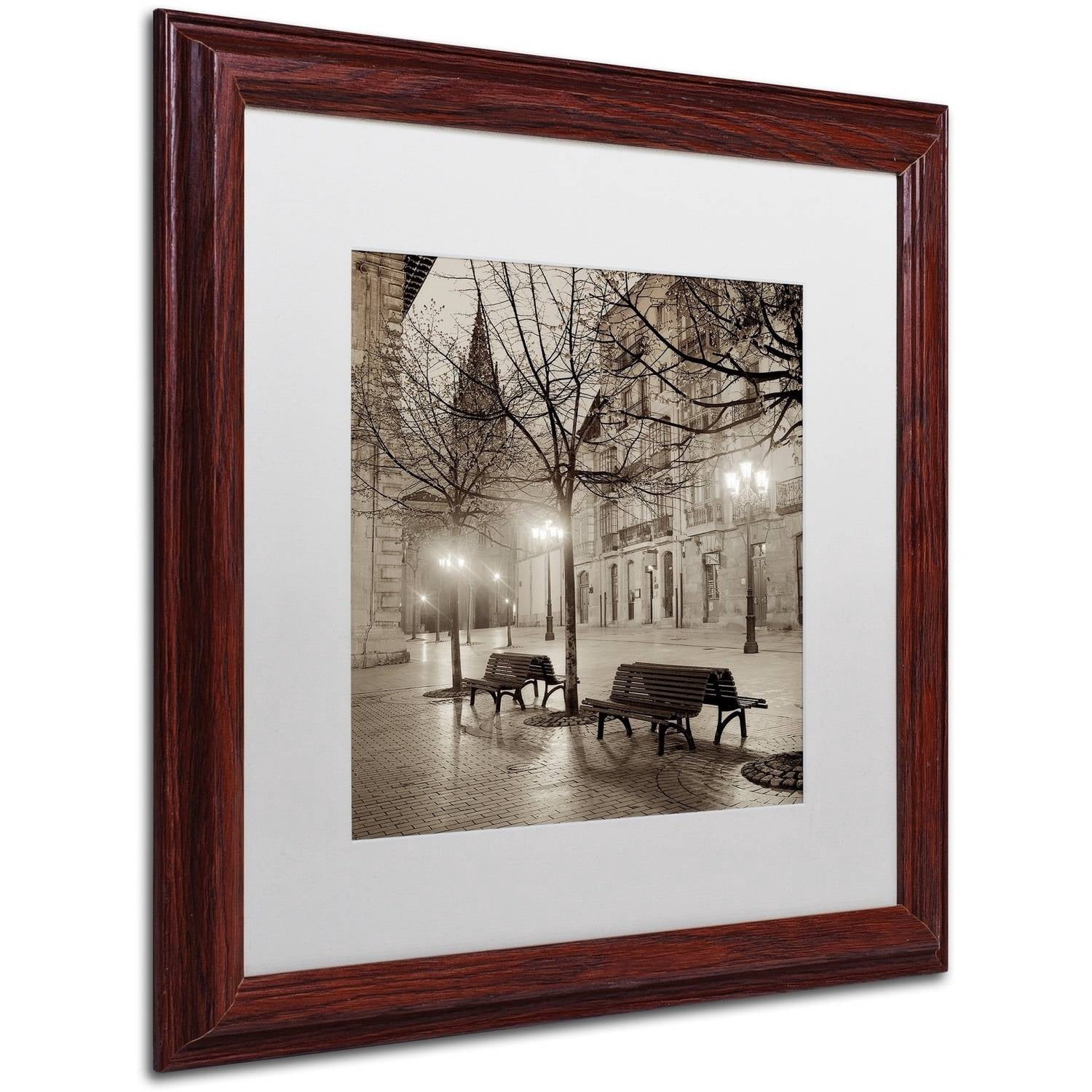 "Oveido Cathedral Bancs II" Canvas Art by Alan Blaustein, White Matte, Wood Frame