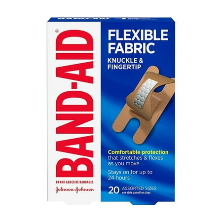 Band-Aid Flexible Fabric Adhesive Bandages Finger & Knuckle (Pack of 24)