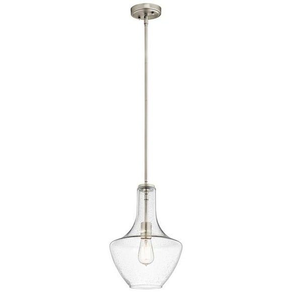 Kichler 42141NICS 15.25 in. Everly 1 Light Pendant, Brushed Nickel