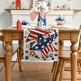 thumbnail image 2 of Silver America Beads Stars Patriotic 4th of July Table Runner, Seasonal Kitchen Dining Table Decoration for Home Party Decor 13x72 Inch, 2 of 6