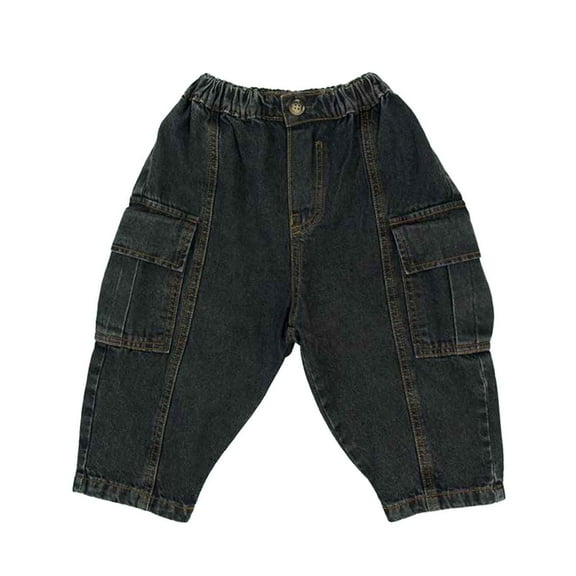 MEZZALL Child Toddler Boys Girls Denim Pants Casual Solid Color Holiday Trousers Breathable Baby Wear