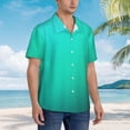 thumbnail image 3 of Honeii Turquoise Light Blue Print Men’s Hawaiian Shirt,Classic Button-Down Short Sleeve Shirt, for Beach, Vacation, and Outdoor Activities,Large, 3 of 7