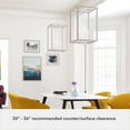thumbnail image 5 of Hunter - Squire Manor 4-light Chrome, Medium Size Pendant Light, Dimmable, Modern Style, Rectangle Shaped, for Bedrooms, Dining, Living Rooms - 19038, 5 of 7