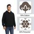 thumbnail image 6 of Zfeel Premium Sweatshirt Hoodie with Pocket 70 Cotton/30 Polyester Winter Pullover Fleece Sweater (Black, M), 6 of 7