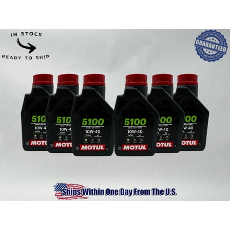 Motul Genuine OEM Motul 5100 4T 10w-40 Semi Synthetic Motorcycle Oil MOT46-6PACK