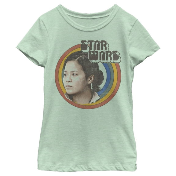 Girl's Star Wars: The Rise of Skywalker Rose Retro Rainbow  Graphic Tee Mint Small