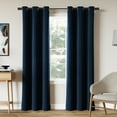 thumbnail image 5 of Sun Zero Cascade 1-Piece Pleated Velvet Blackout Grommet Curtain Panel, 40"X96", Navy Blue, 5 of 7