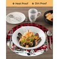 thumbnail image 3 of 13 Inch Round Placemats Set of 6, Red Plaid Truck Christmas Non Slip Heat Insulation PP Table Mats, Xmas Tree Snowflake Gifts Winter Washable Place Mats for Kitchen Dining Party Table Decor, 3 of 7