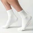 thumbnail image 5 of Couver Running Athletic Crew Socks Cotton Terry Cushion sole, Quarter High, Navy, Medium, 3 Pairs, 5 of 7