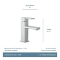 thumbnail image 3 of MOEN 84771SRN Revyl Single Hole Single Handle Bathroom Faucet in Spot Resist Brushed Nickel, 3 of 9