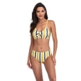 thumbnail image 4 of Lu's Chic Women's Two Piece Swimsuit Sexy Bikini Cheeky Mid Rise Swimming Beach Adjustable Backless Swimwear Yellow 12, 4 of 4