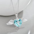 thumbnail image 2 of Angel Wings Necklace for Women, 925 Sterling Silver Angel Wings Pendant Necklace Love Heart Crystal Birthstone Necklace, Angel Jewelry Birthday Christmas Gifts for Women Wife Mom Girlfriend, 2 of 6