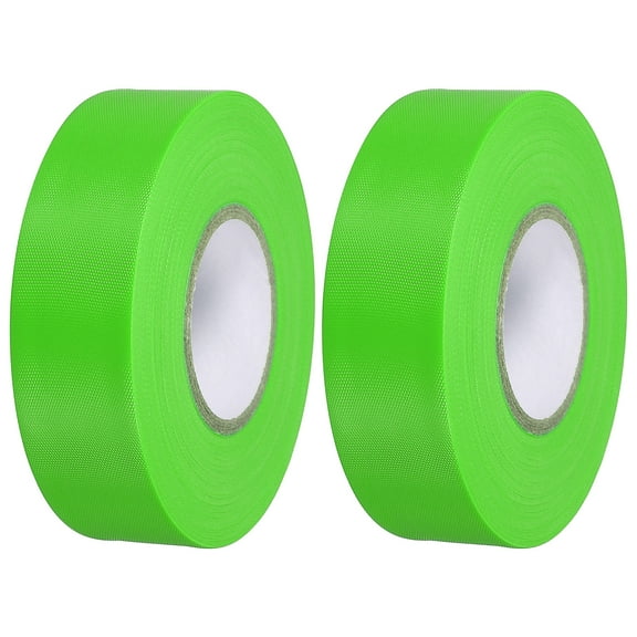 1"x147' Flagging Tape Non-Adhesive Neon Marking Tape for Tree Survey Boundaries, Green 2 Pack
