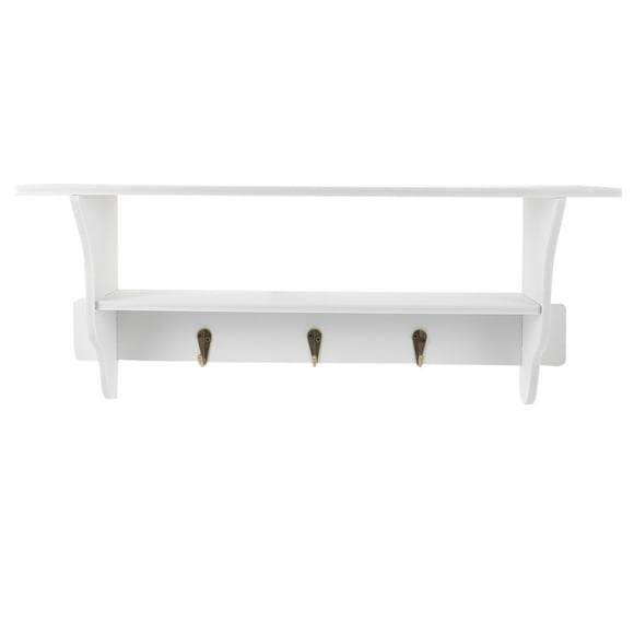 Shisuyan Entryway Floating Shelf White Wood Plastic Board for Homeowners 1Pcs